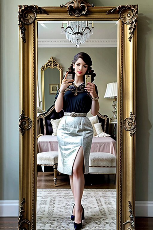 mirror photo poses girl